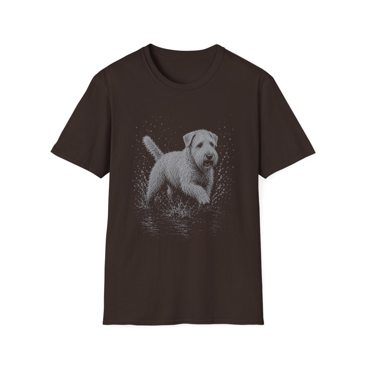 Soft Coated Wheaten Terrier Water Run Tee - Dark Chocolate