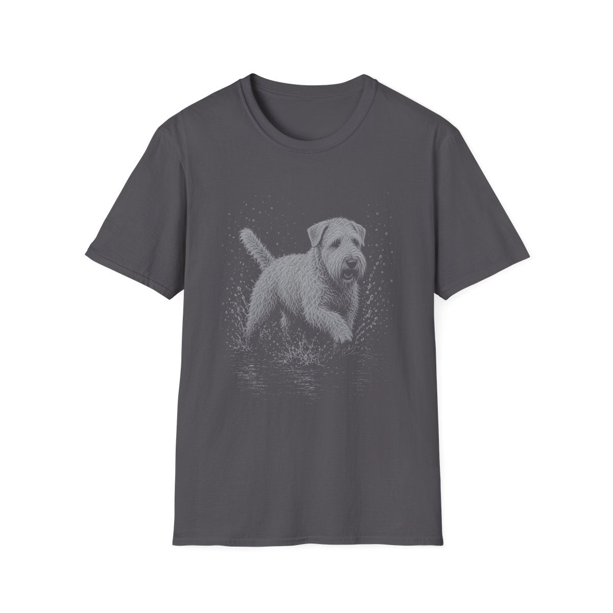 Soft Coated Wheaten Terrier Water Run Tee - Charcoal
