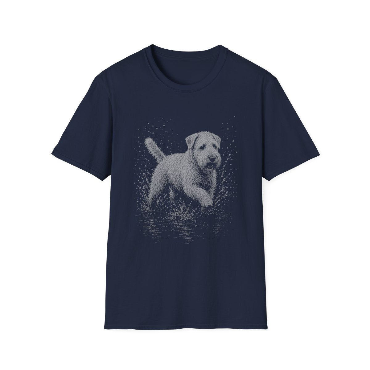 Soft Coated Wheaten Terrier Water Run Tee - Navy