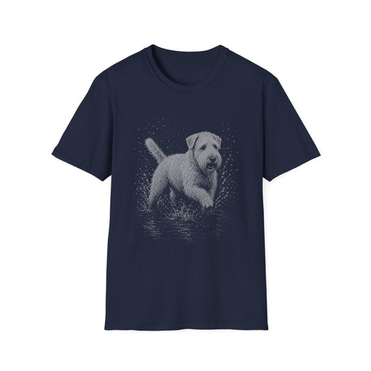 Soft Coated Wheaten Terrier Water Run Tee - Navy