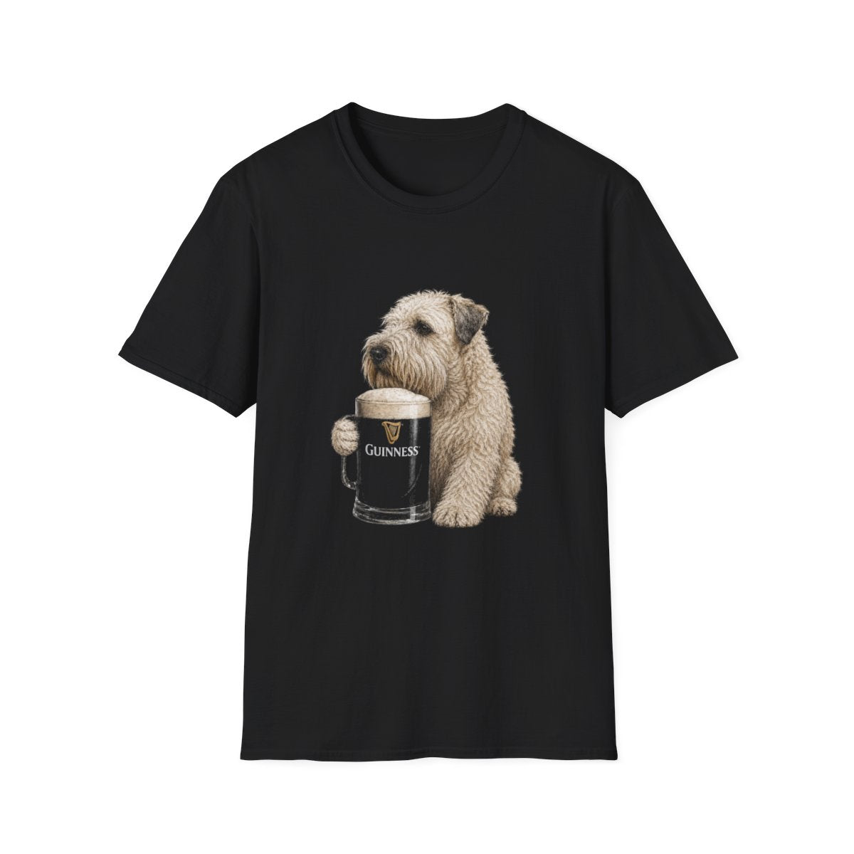 Soft Coated Wheaten Terrier With A Pint Tee - Black
