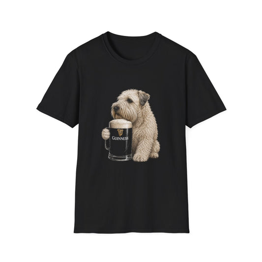 Soft Coated Wheaten Terrier With A Pint Tee - Black