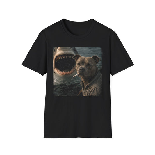 Staffordshire Bull Terrier and Shark Tee - Black