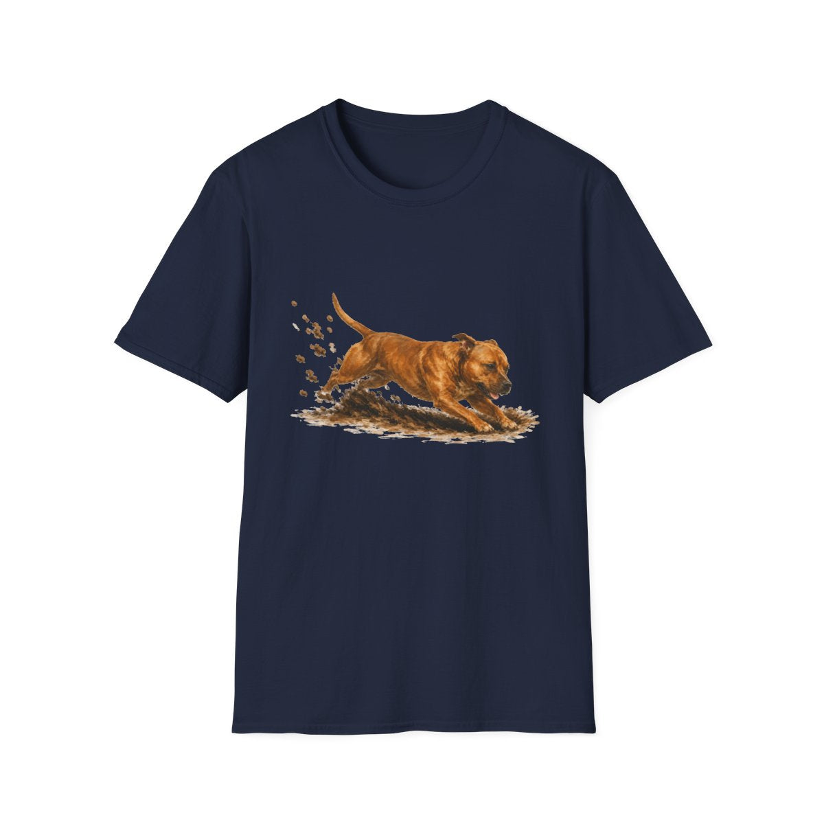 Staffordshire Bull Terrier Excavating Mode On Tee - Navy