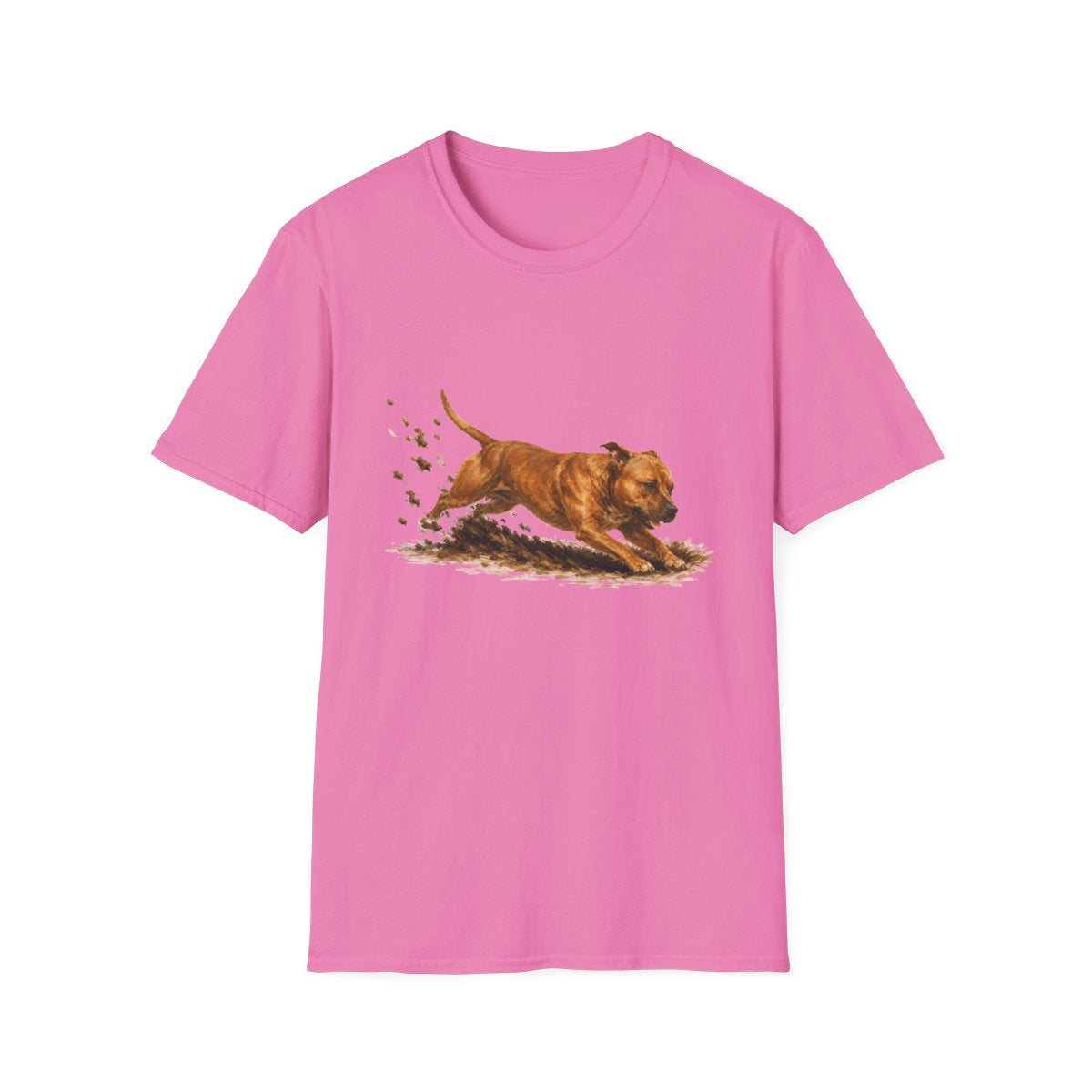 Staffordshire Bull Terrier Excavating Mode On Tee - Azalea