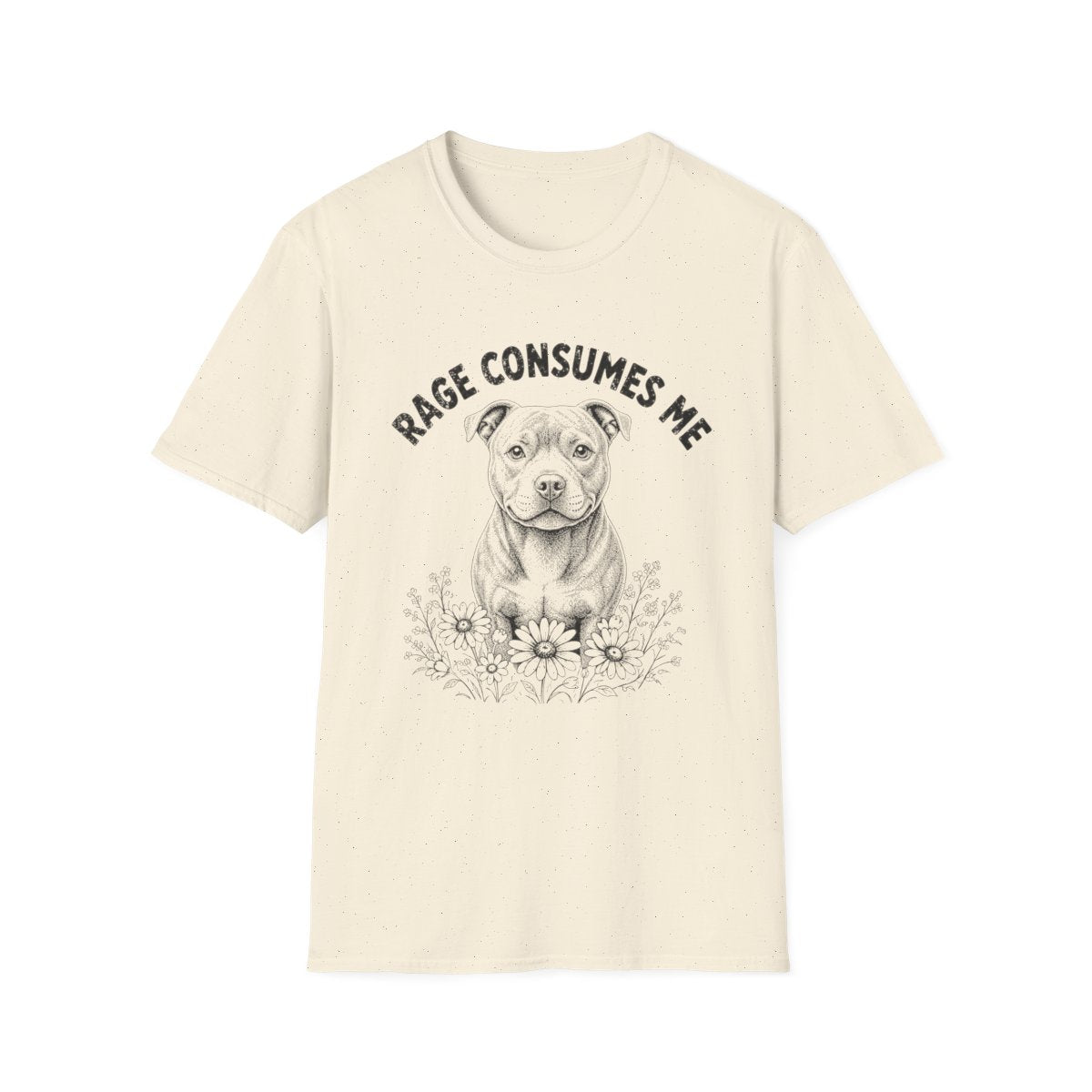 Staffordshire Bull Terrier Rage Consumes Me Tee - Natural
