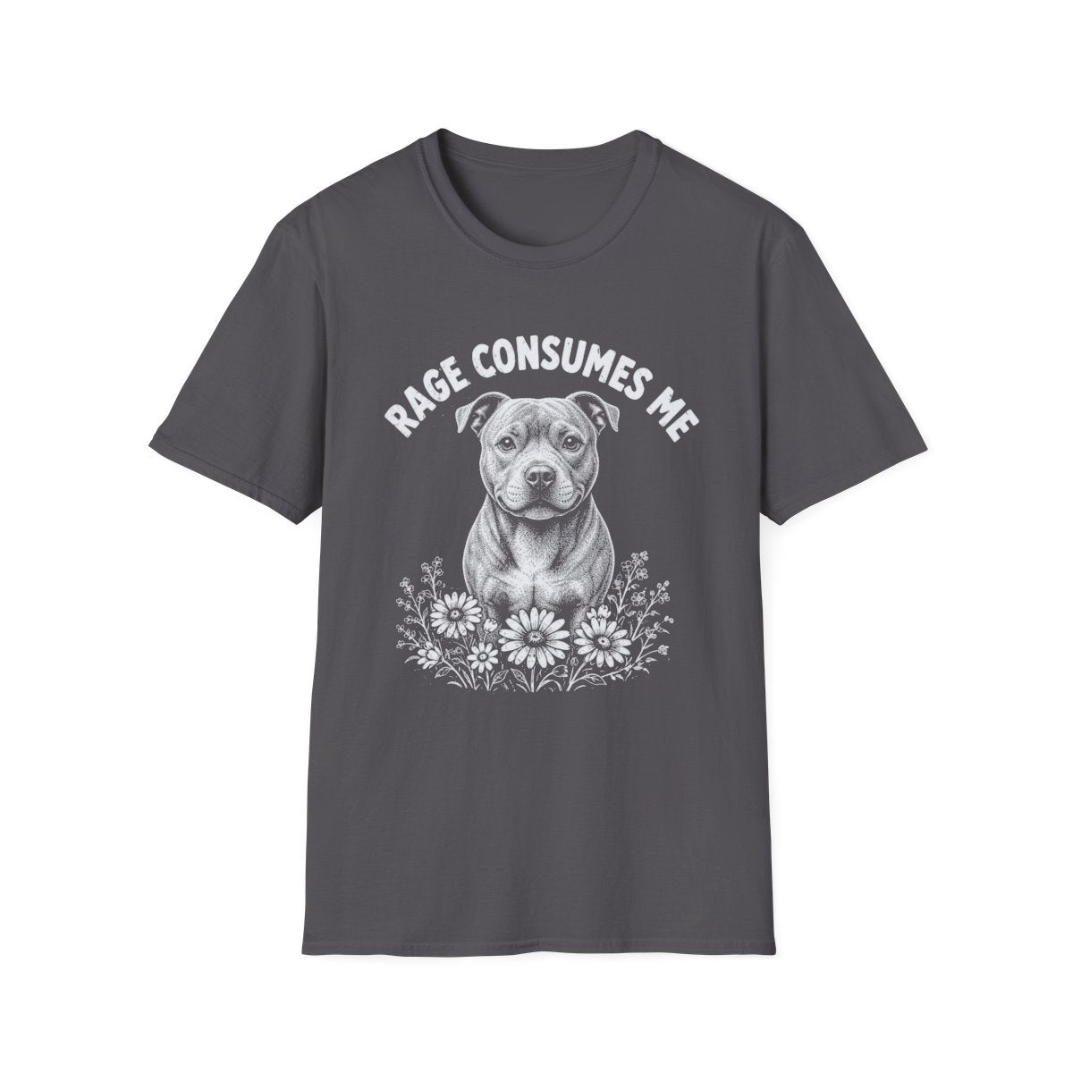 Staffordshire Bull Terrier Rage Consumes Me Tee - Charcoal