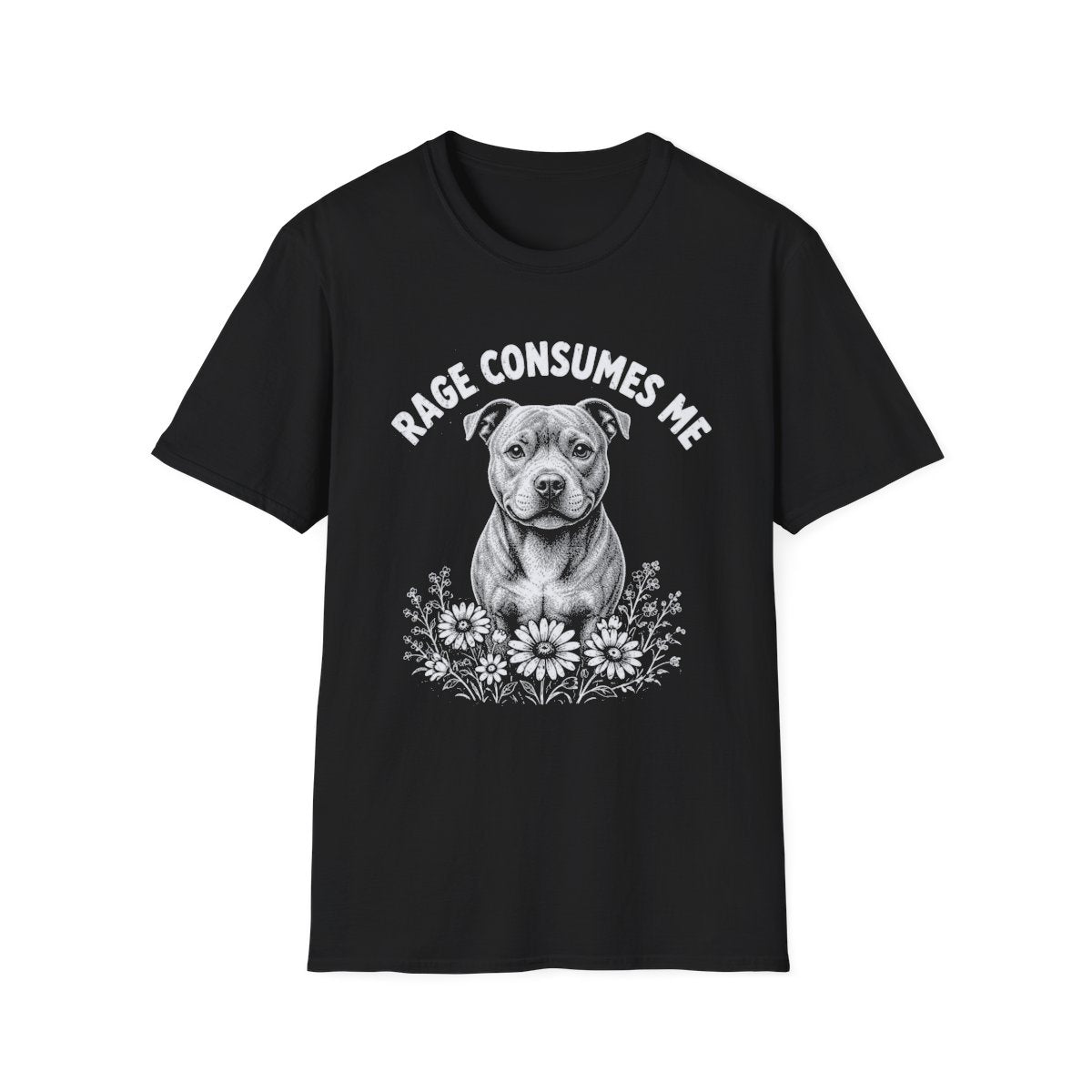 Staffordshire Bull Terrier Rage Consumes Me Tee - Black