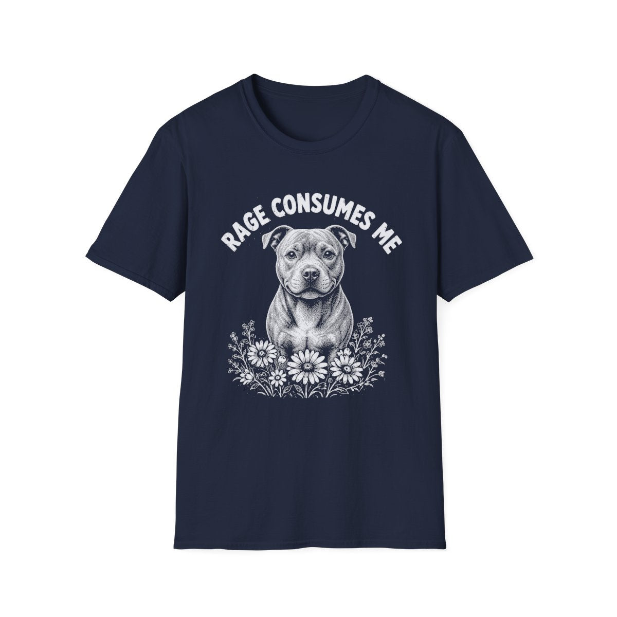 Staffordshire Bull Terrier Rage Consumes Me Tee - Navy
