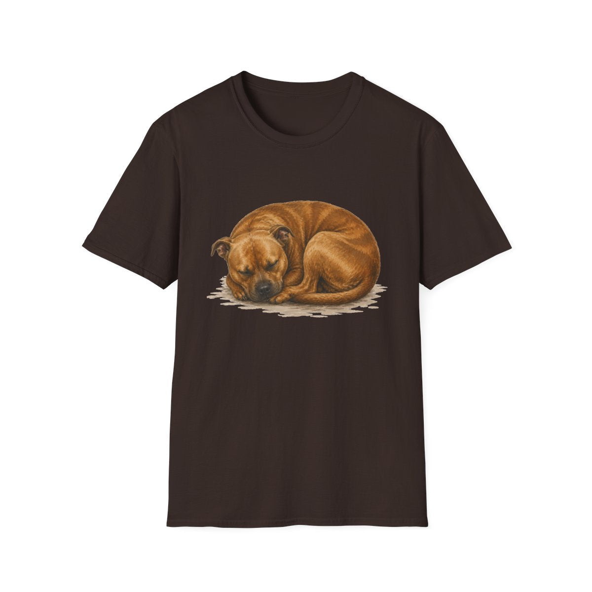 Staffordshire Bull Terrier Rest At Last Tee - Dark Chocolate