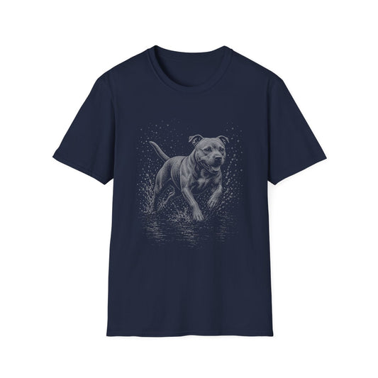 Staffordshire Bull Terrier Water Run Tee - Navy