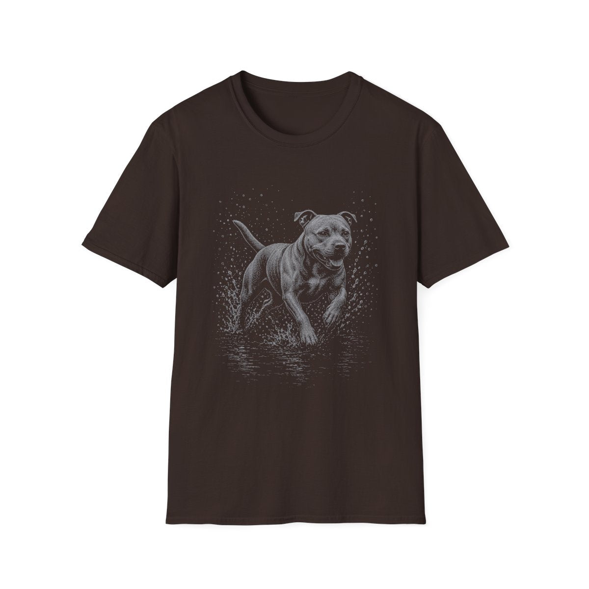 Staffordshire Bull Terrier Water Run Tee - Dark Chocolate