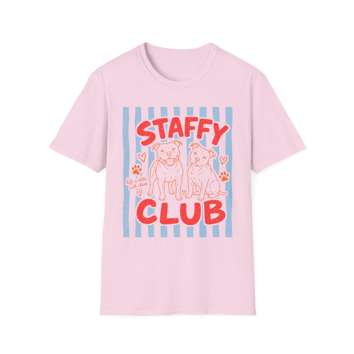 Staffy Club Tee - Light Pink