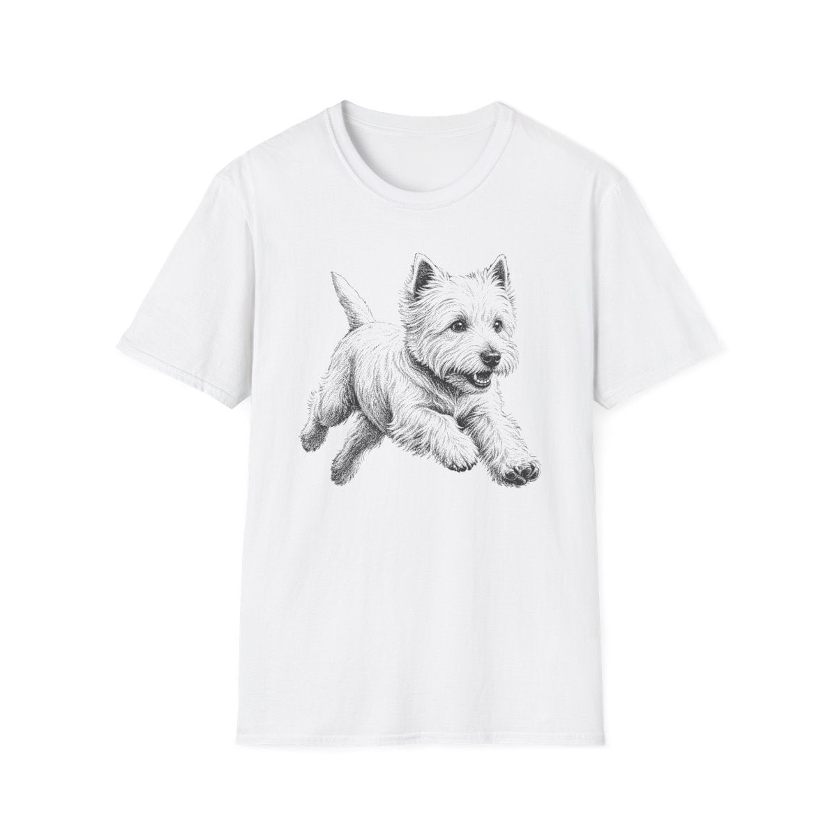 Stipple Sprint Westie Tee - White