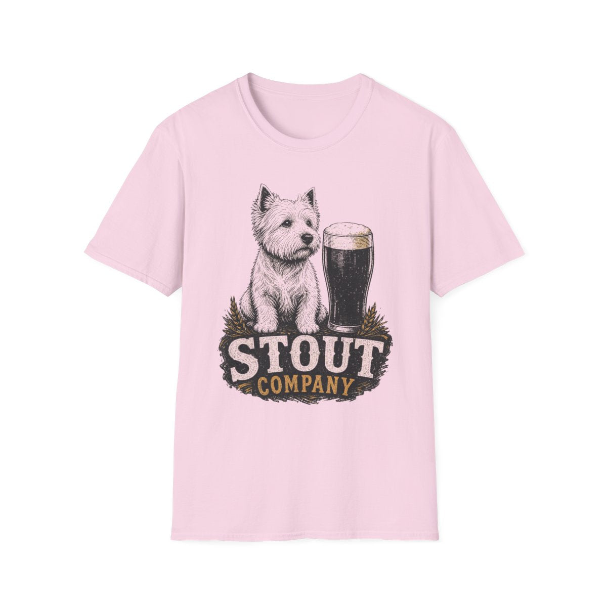 Stout Companion Westie Tee - Light Pink
