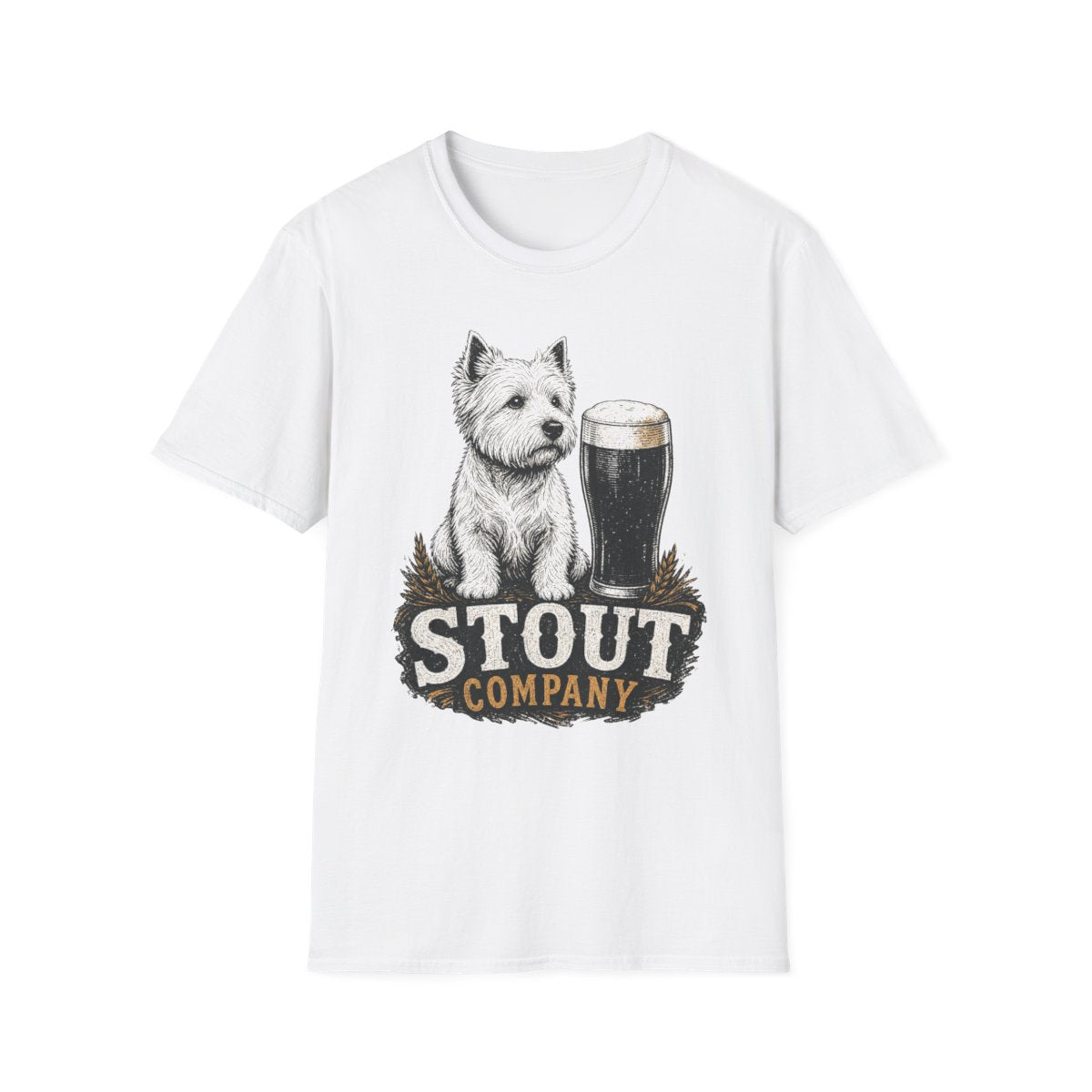 Stout Companion Westie Tee - White