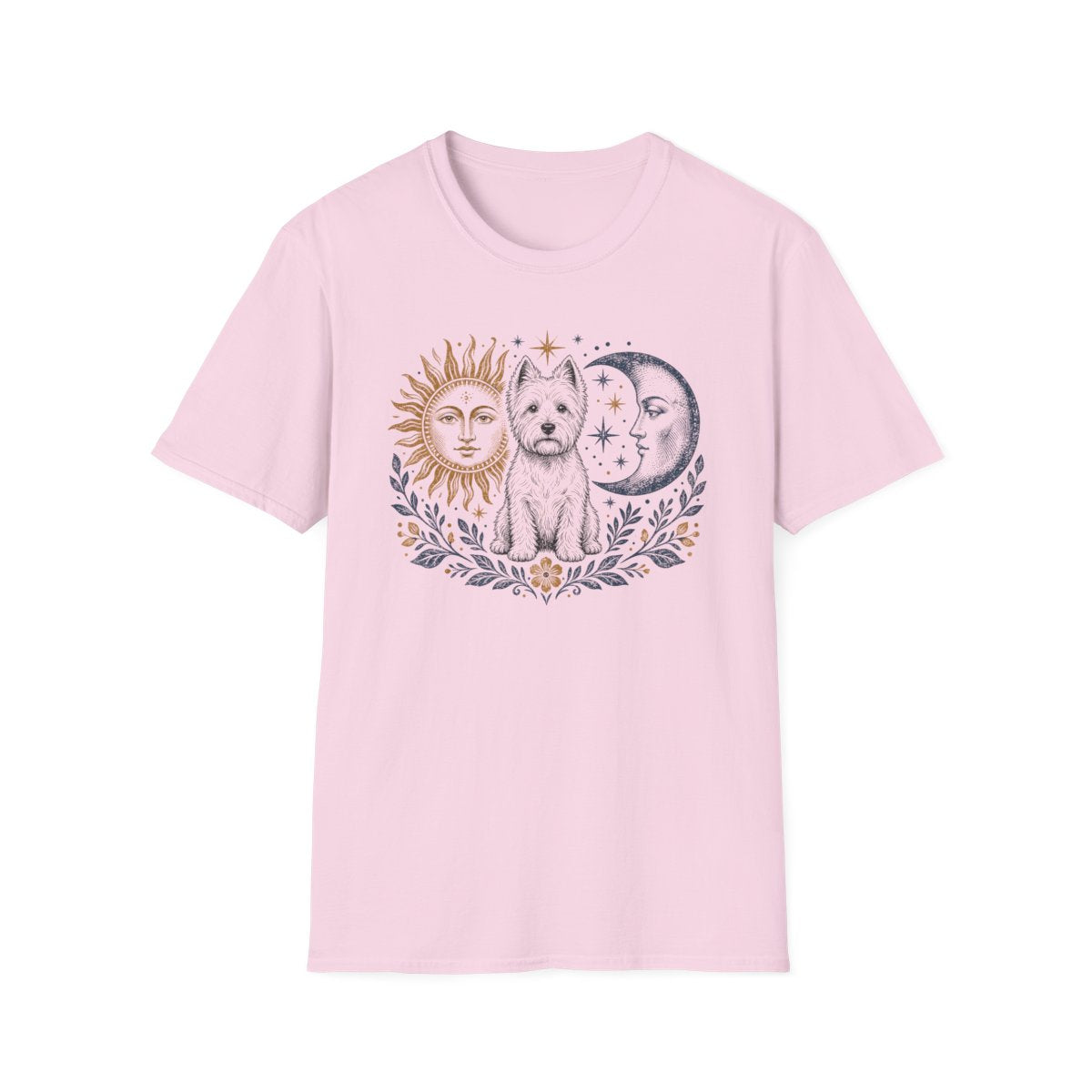 Sun And Moon Westie Tee - Light Pink
