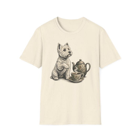 Tea Time Westie Tee - Natural