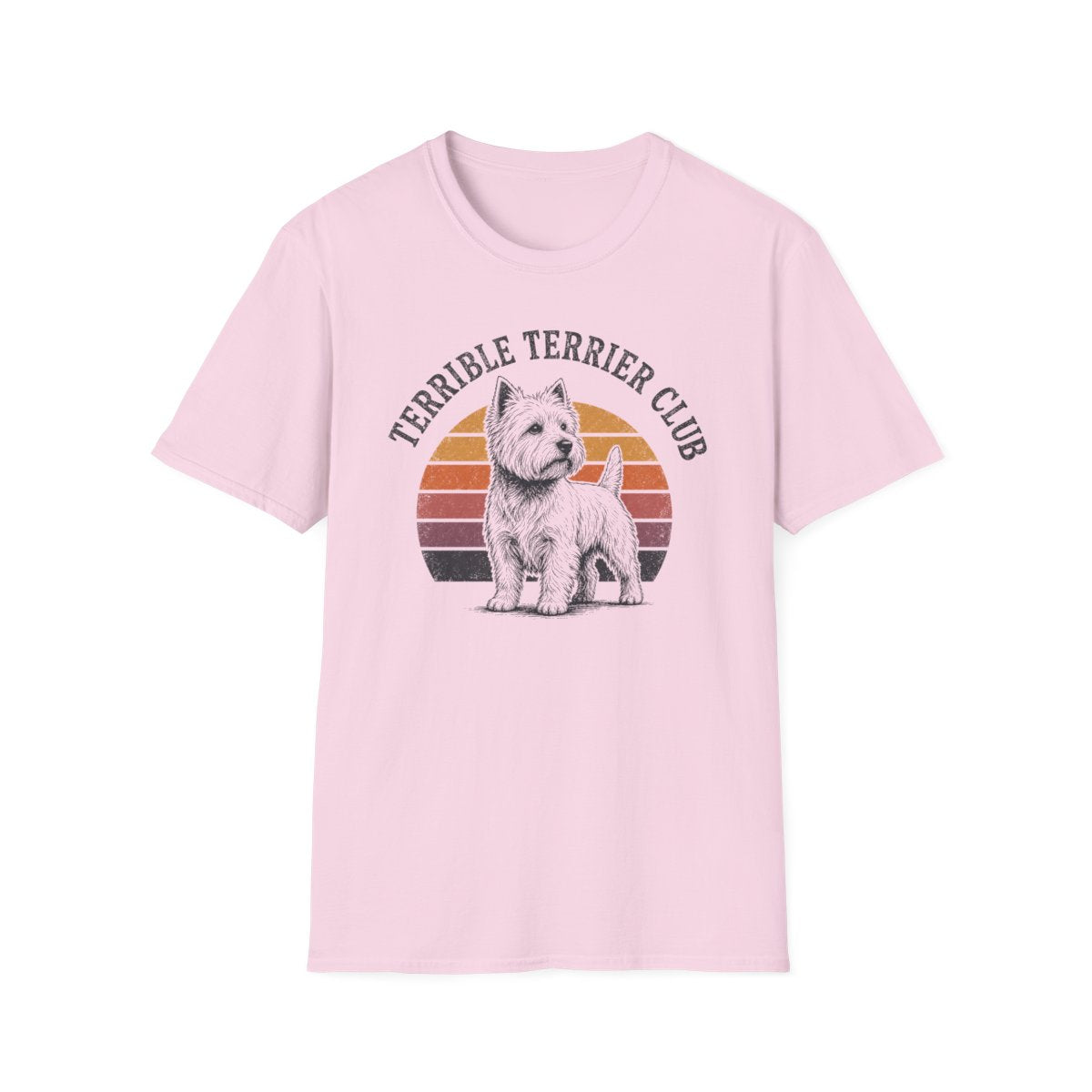 Terrible Terrier Club Sunset Tee - Light Pink