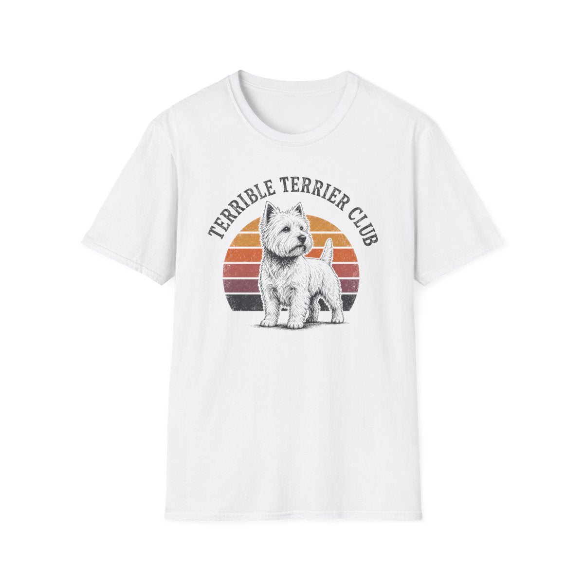 Terrible Terrier Club Sunset Tee - White
