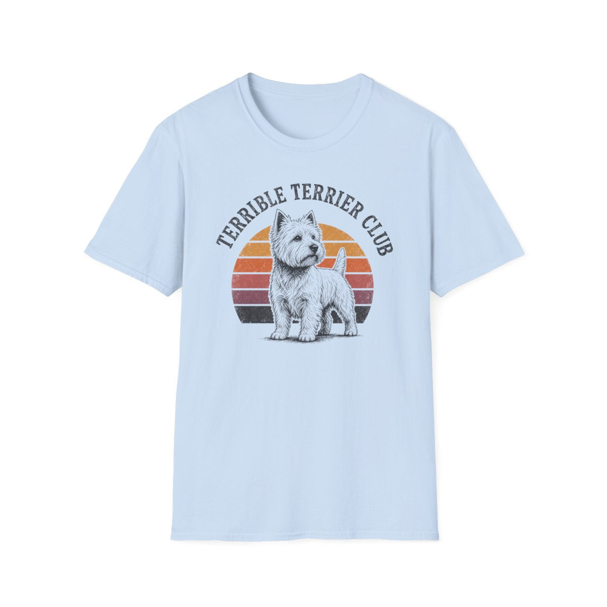 Terrible Terrier Club Sunset Tee - Light Blue