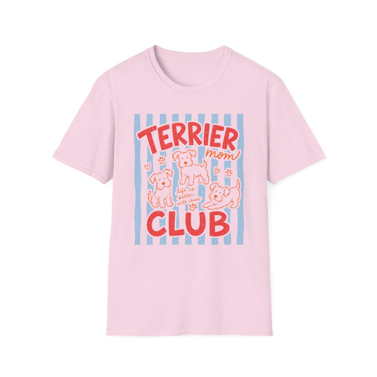 Terrier Mom Club Tee - Light Pink