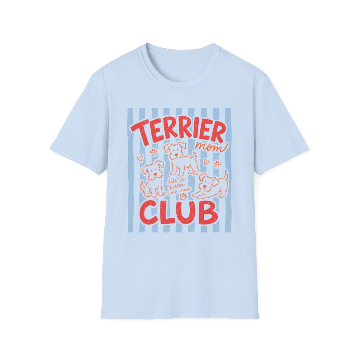 Terrier Mom Club Tee - Light Blue