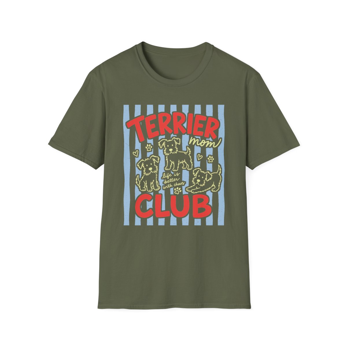 Terrier Mom Club Tee - Military Green