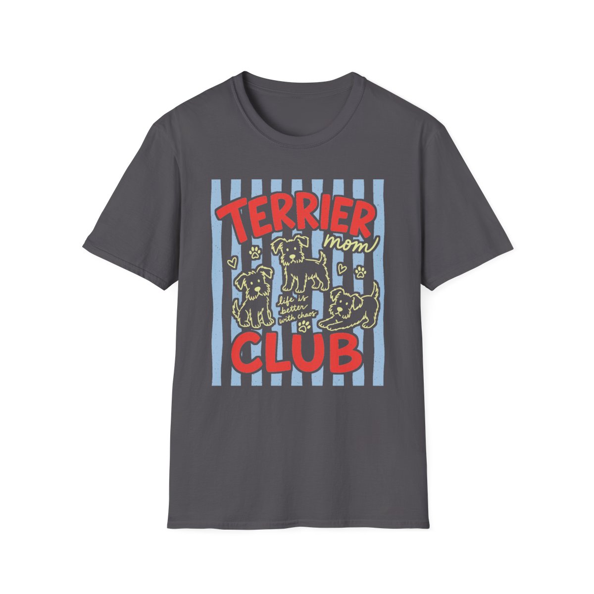 Terrier Mom Club Tee - Charcoal