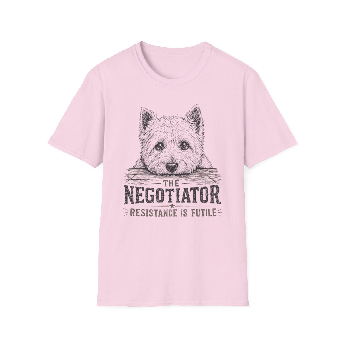 The Negotiator Westie Tee - Light Pink