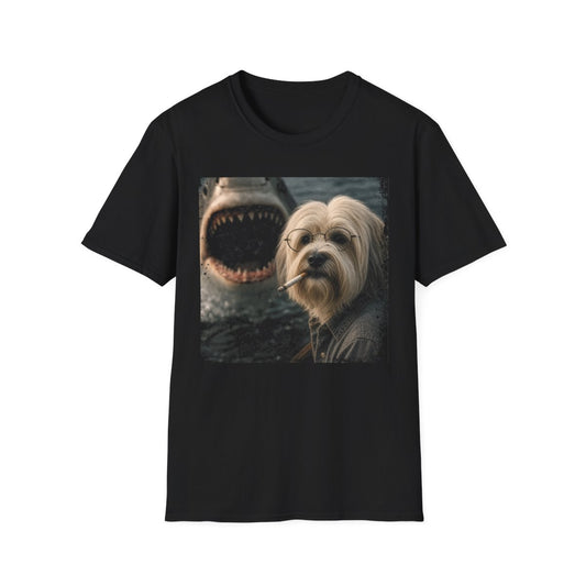 Tibetan Terrier and Shark Tee - Black