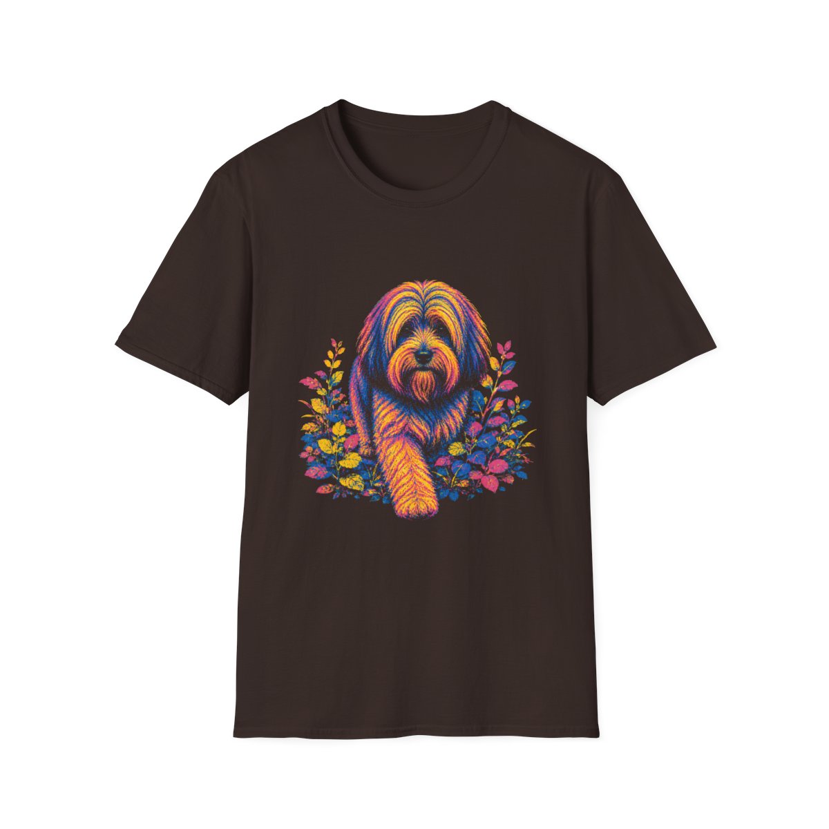 Tibetan Terrier Bold Spirit Tee - Dark Chocolate