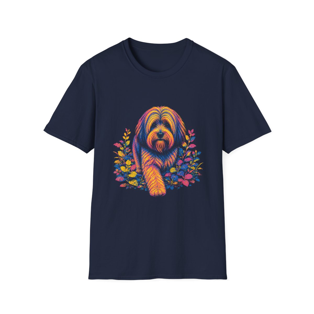 Tibetan Terrier Bold Spirit Tee - Navy