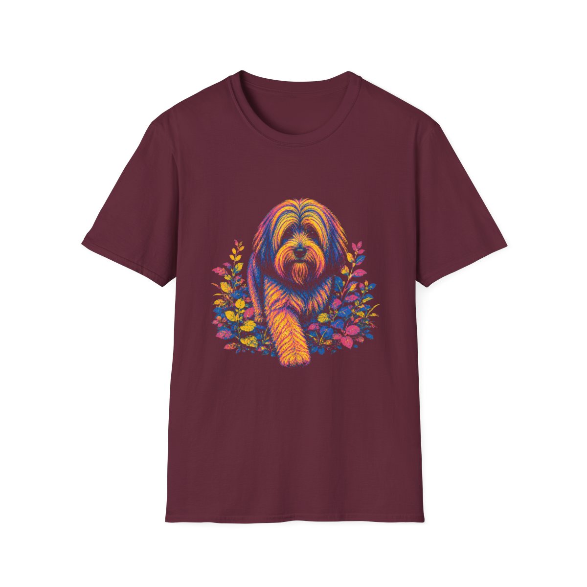 Tibetan Terrier Bold Spirit Tee - Maroon