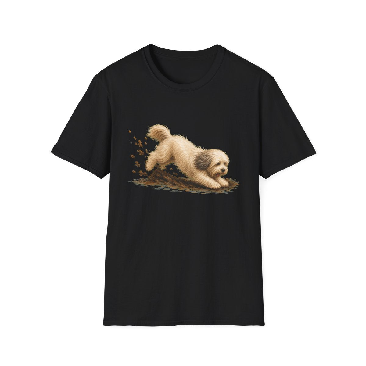 Tibetan Terrier Excavating Mode On Tee - Black