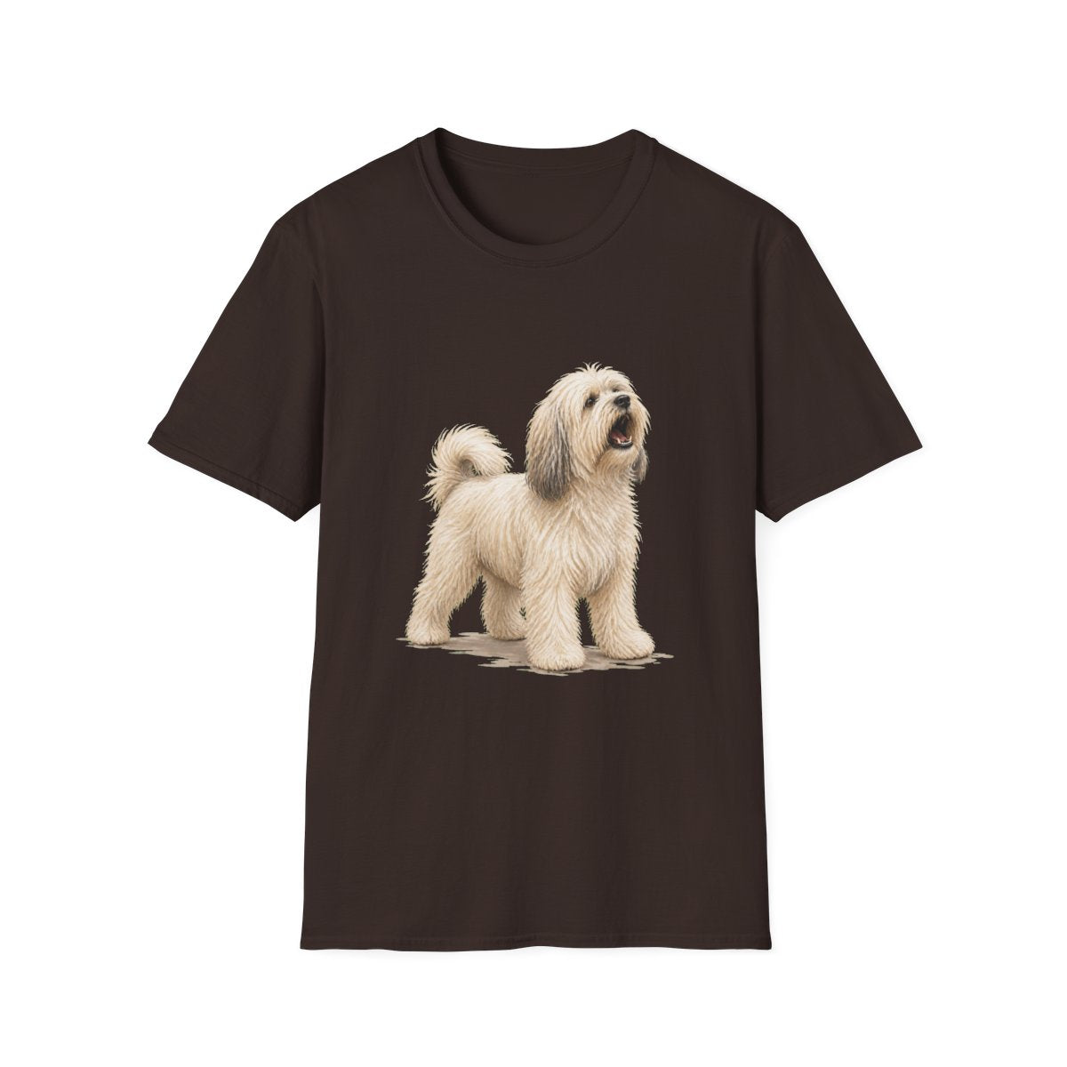 Tibetan Terrier Head Of Security Tee - Dark Chocolate