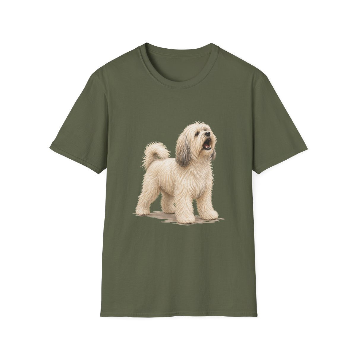 Tibetan Terrier Head Of Security Tee - Military Green