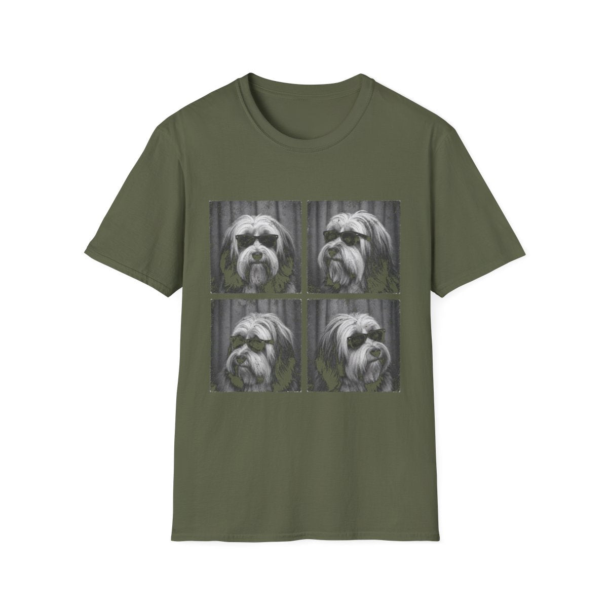 Tibetan Terrier Photo Booth Tee - Military Green
