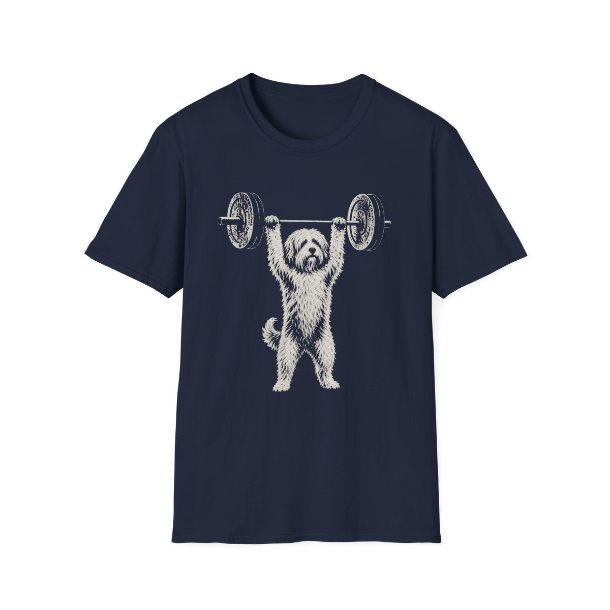 Tibetan Terrier Powerlifting Tee - Navy