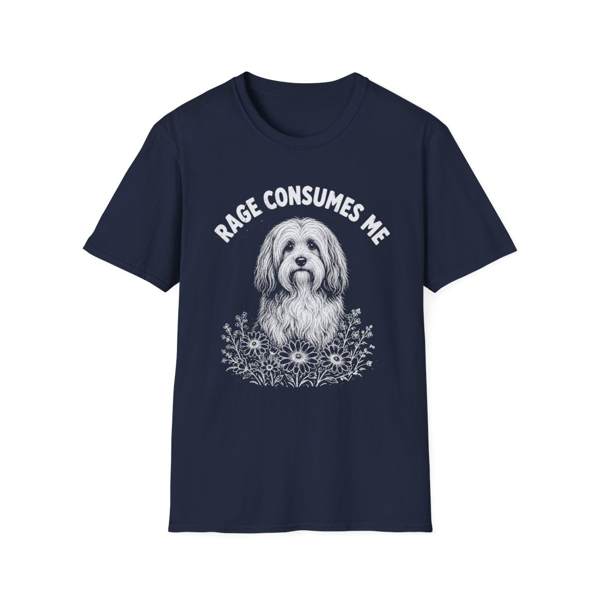 Tibetan Terrier Rage Consumes Me Tee - Navy