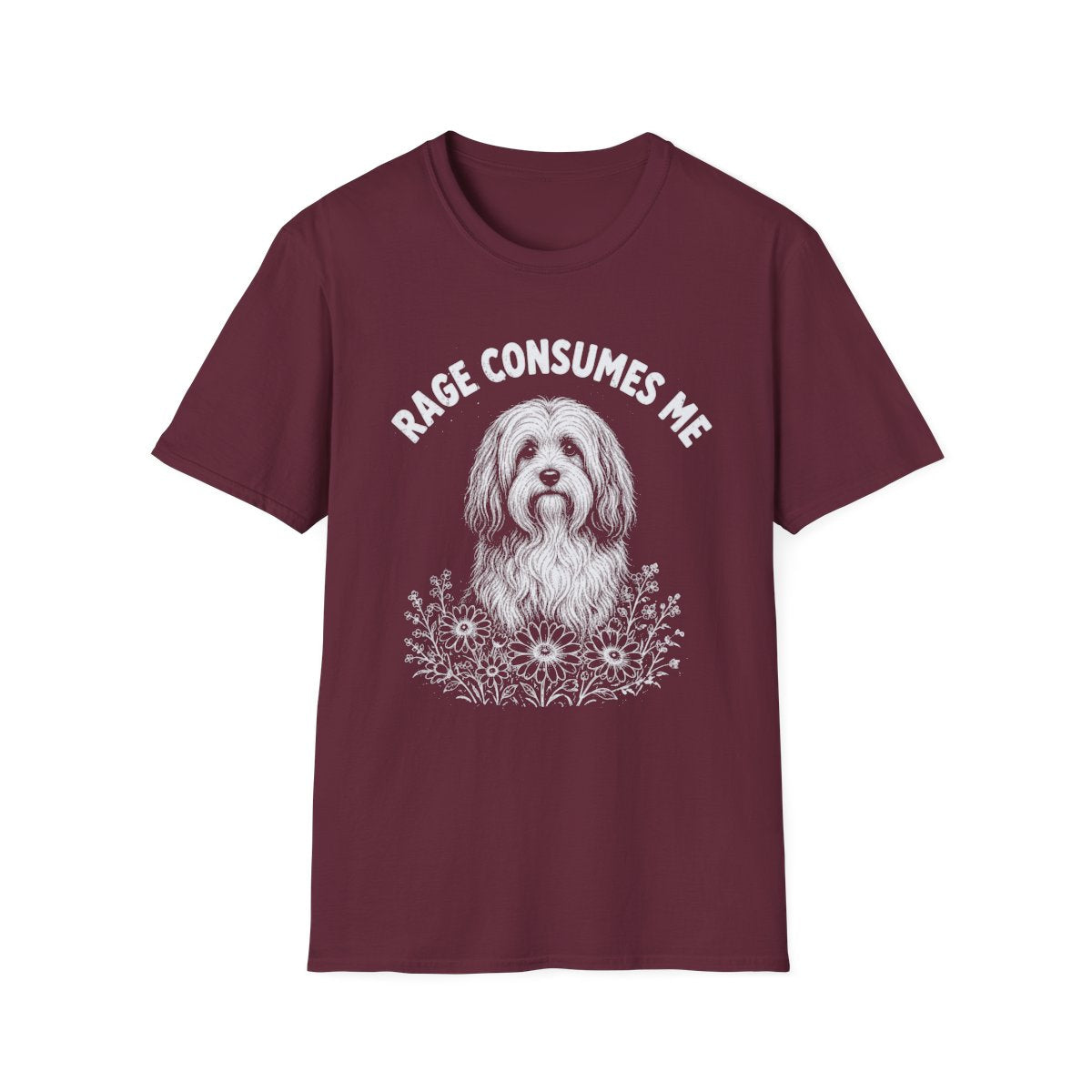 Tibetan Terrier Rage Consumes Me Tee - Maroon