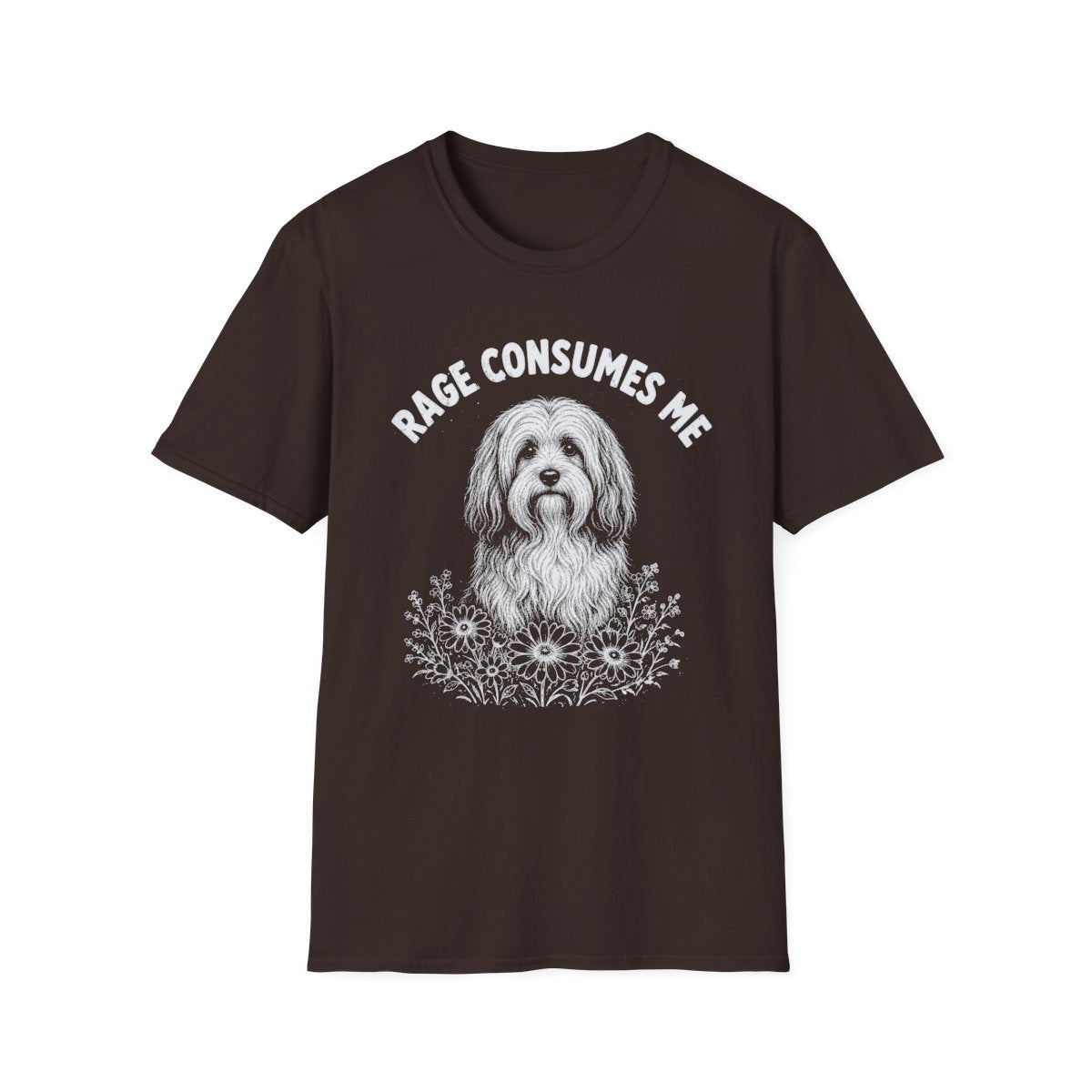 Tibetan Terrier Rage Consumes Me Tee - Dark Chocolate