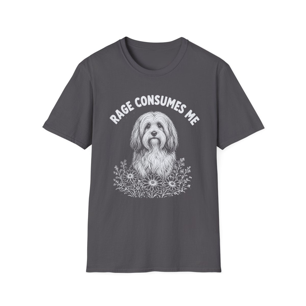 Tibetan Terrier Rage Consumes Me Tee - Charcoal