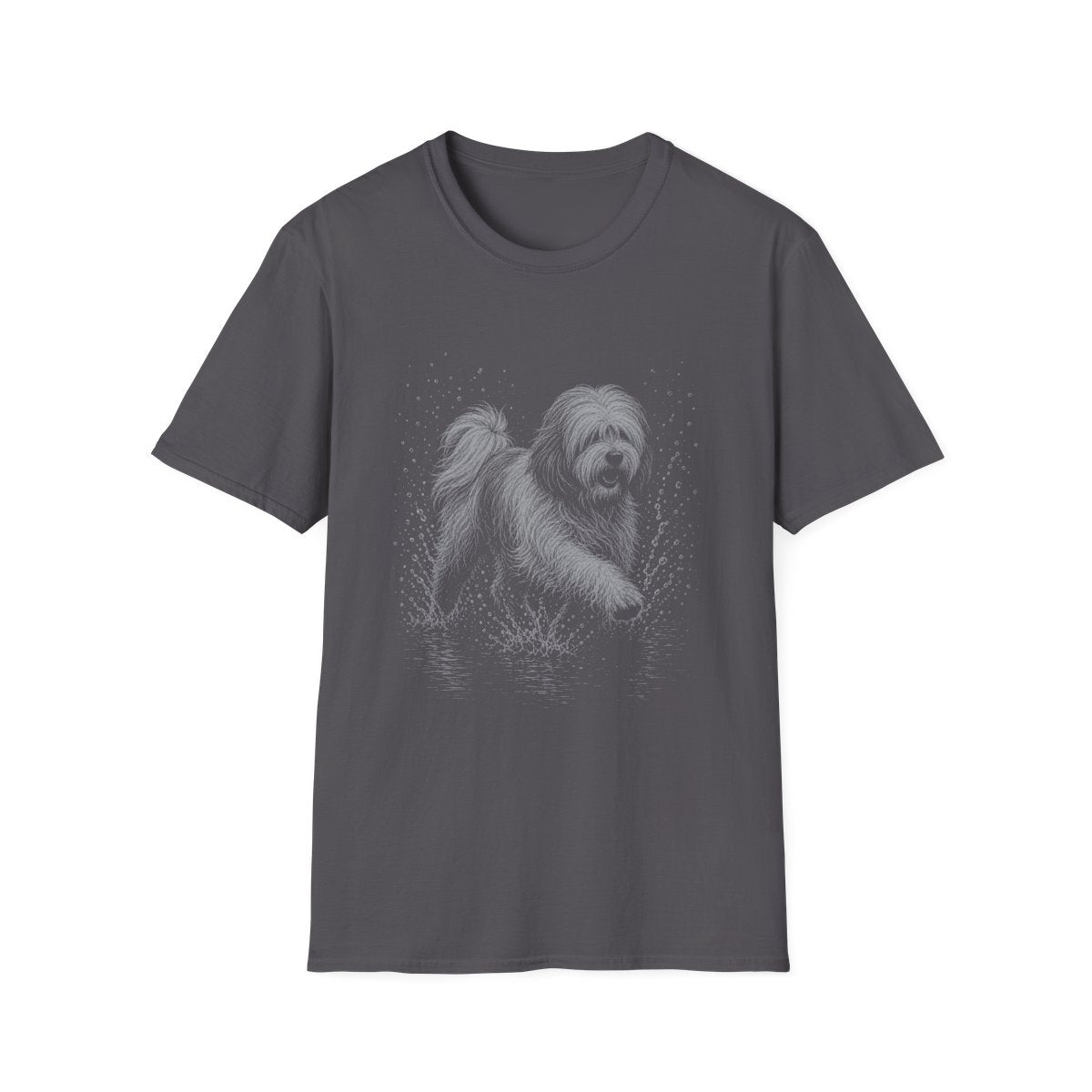 Tibetan Terrier Water Run Tee - Charcoal