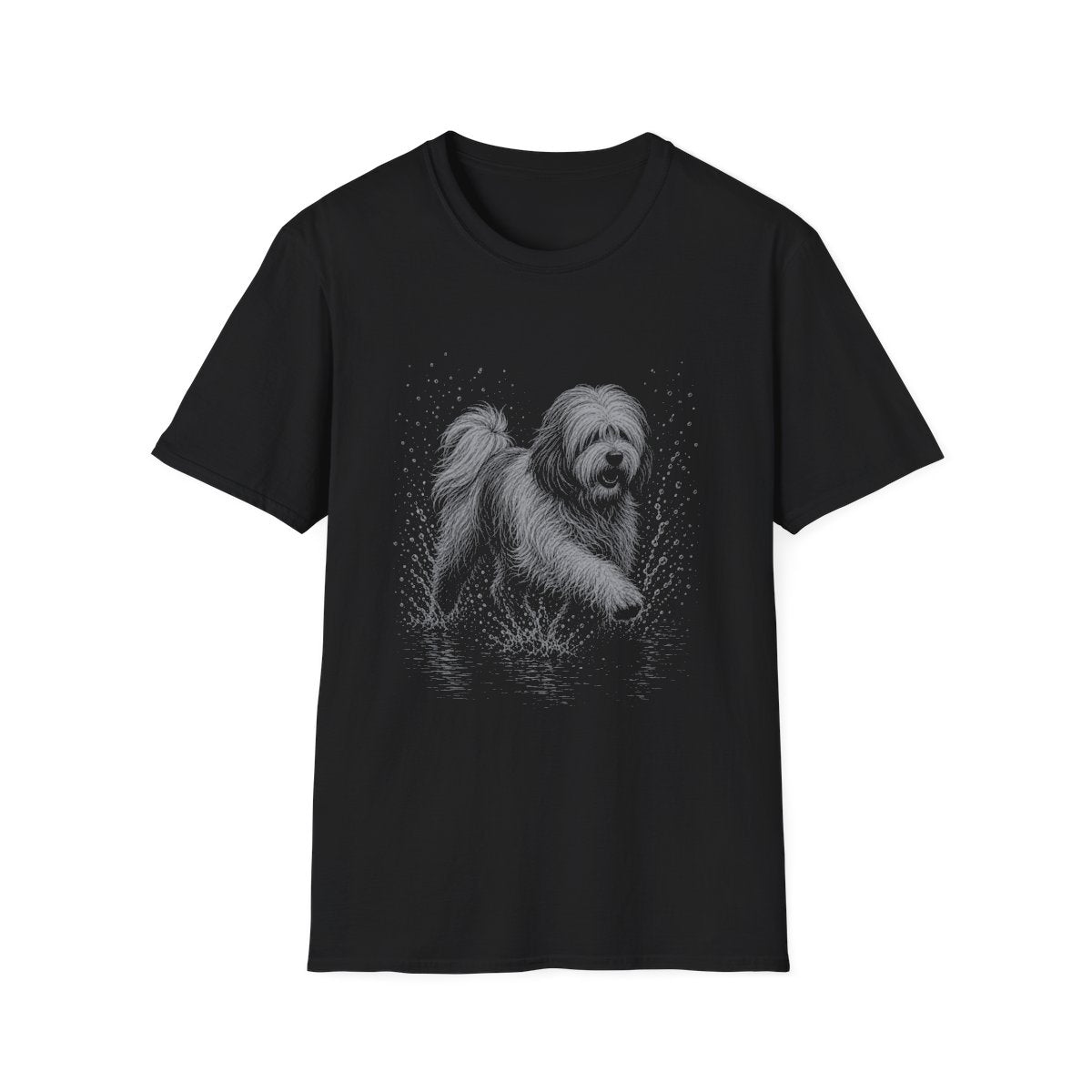 Tibetan Terrier Water Run Tee - Black