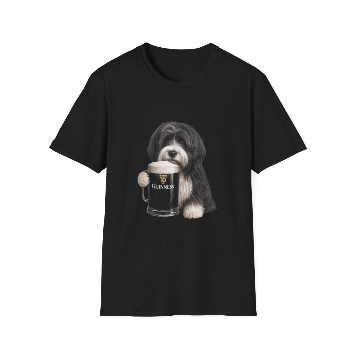Tibetan Terrier With A Pint Tee - Black