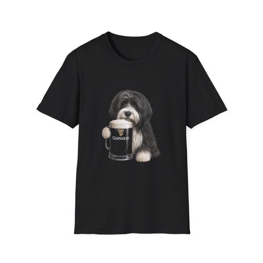 Tibetan Terrier With A Pint Tee - Black