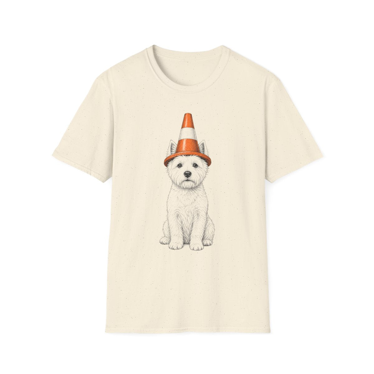 Traffic Cone Westie Tee - Natural