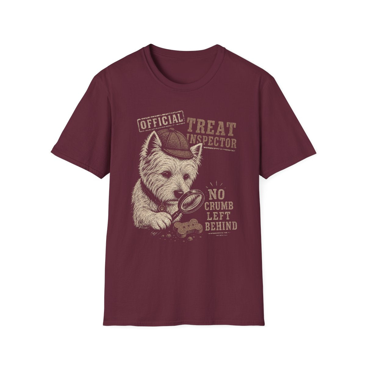 Treat Inspector Westie Tee - Maroon