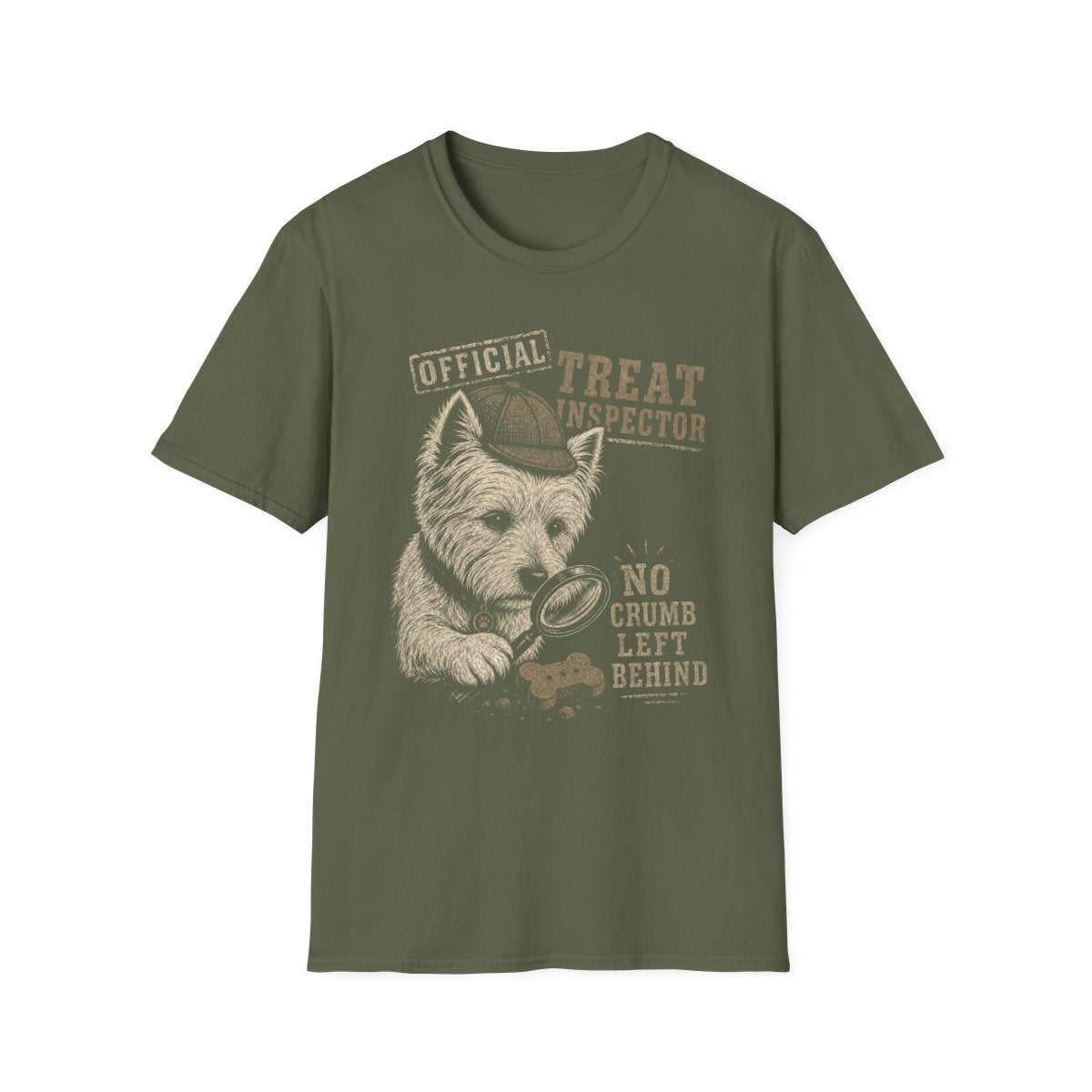 Treat Inspector Westie Tee - Military Green